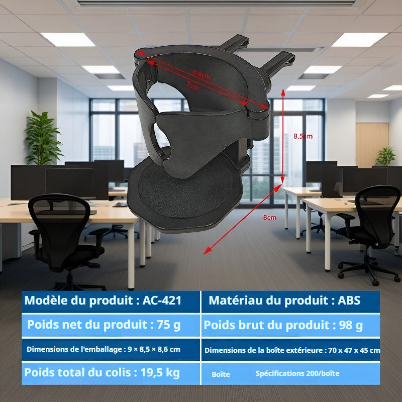 Support de gobelet de voiture 2-en-1 avec plateau