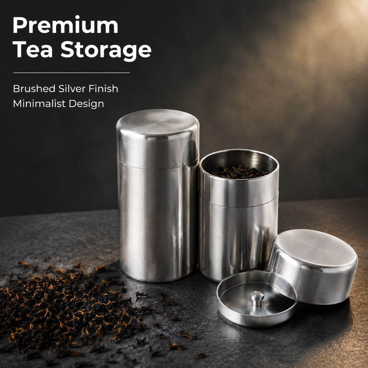 304 Stainless Steel Sealed Storage Jar Portable Tea and Tangerine Peel Canister