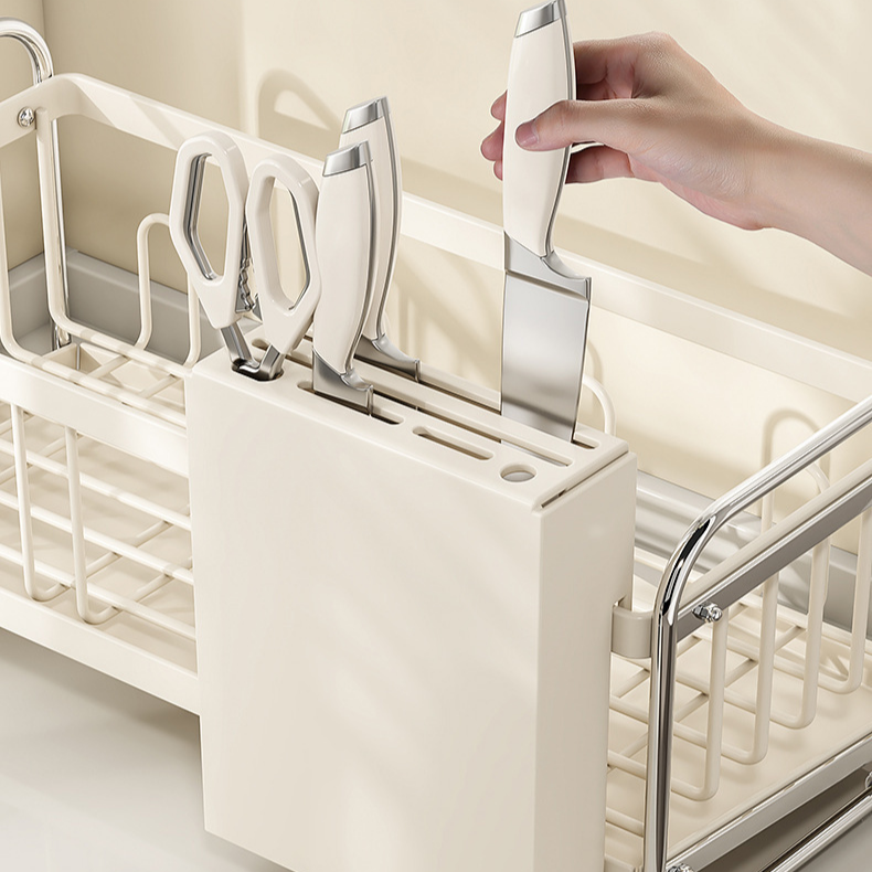 多功能廚房置物架附排水及餐具收納