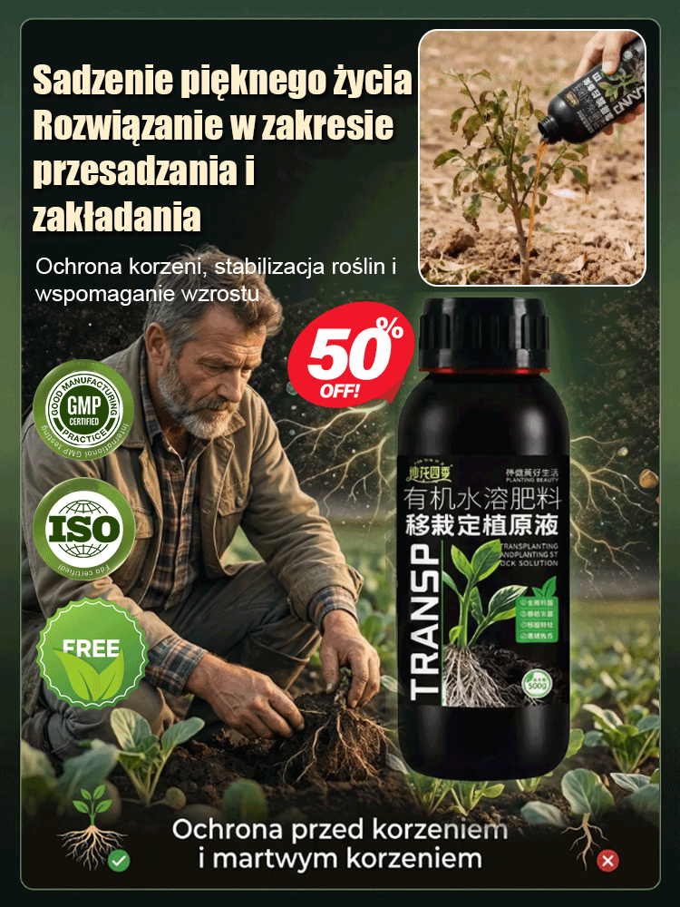 Roztwór do ukorzeniania i wzmacniania sadzonek, przesadzania i sadzenia