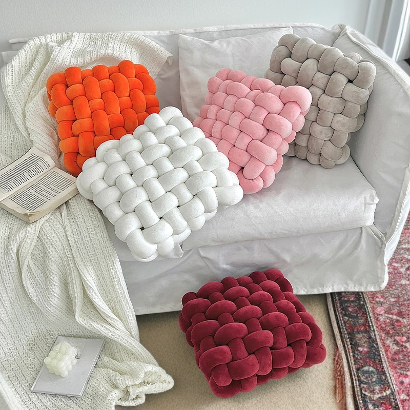 家居軟結編織裝飾靠墊