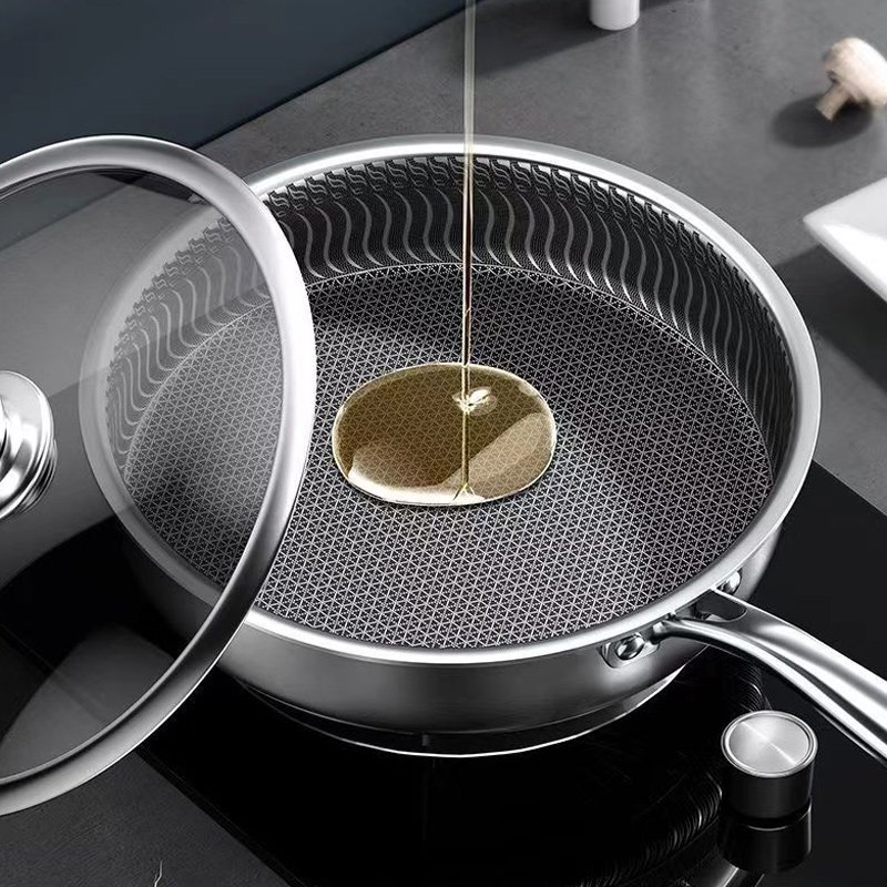 ハニカム構造316ステンレス製ノンスティックパン