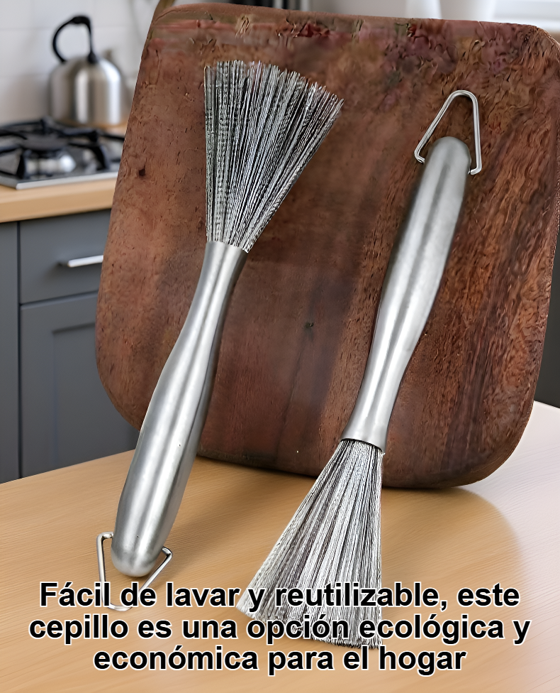 Detalle del cepillo de acero inoxidable resistente