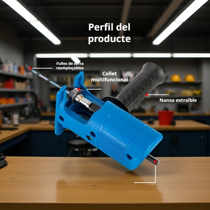 Eina elèctrica multifuncional per convertir serra, trepant i tallar