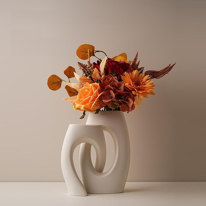  แจกันเซรามิกสไตล์ยุโรปสีขาว สำหรับตกแต่งบ้านหรูหรา