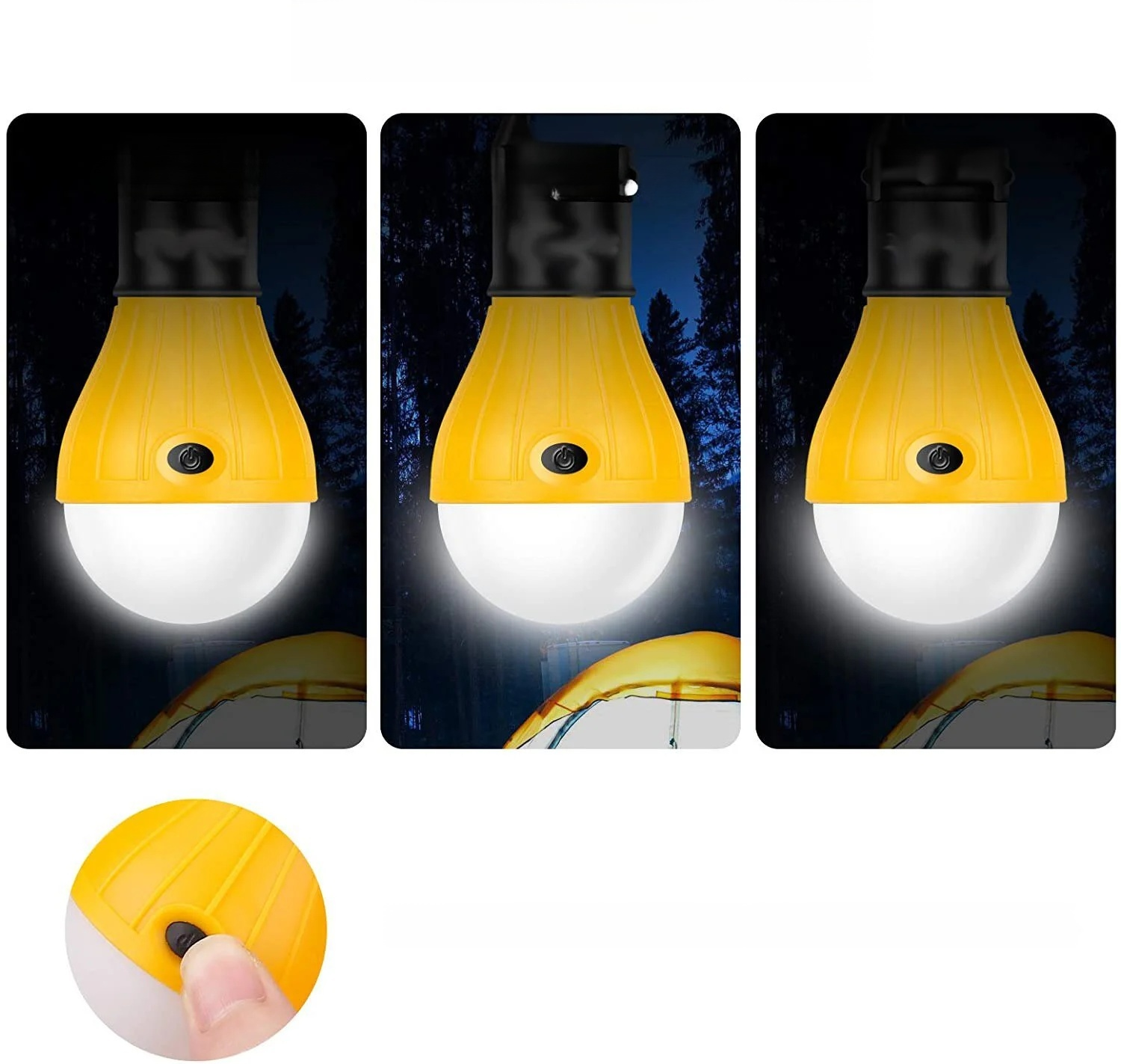 Portable tent hanging emergency light