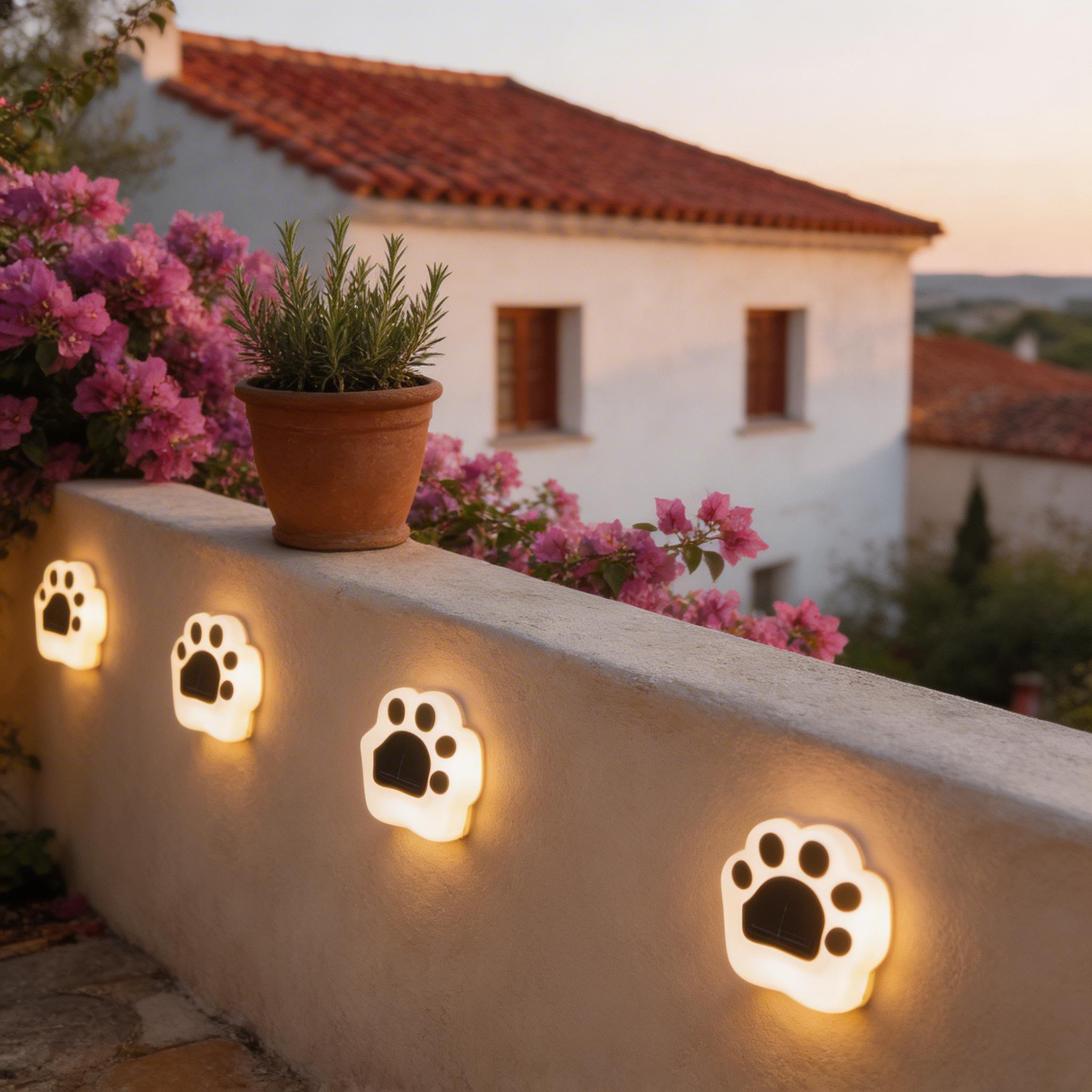 Lámpara solar con forma de pata de oso para césped, jardín y patio exterior