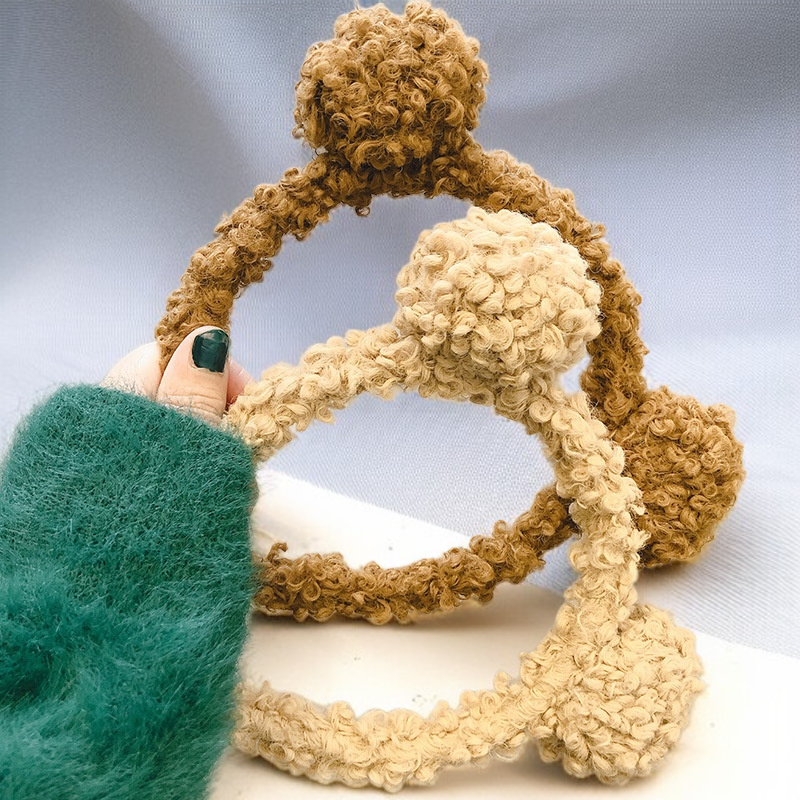 女性用ぬいぐるみクマ耳洗顔ヘアアクセサリー