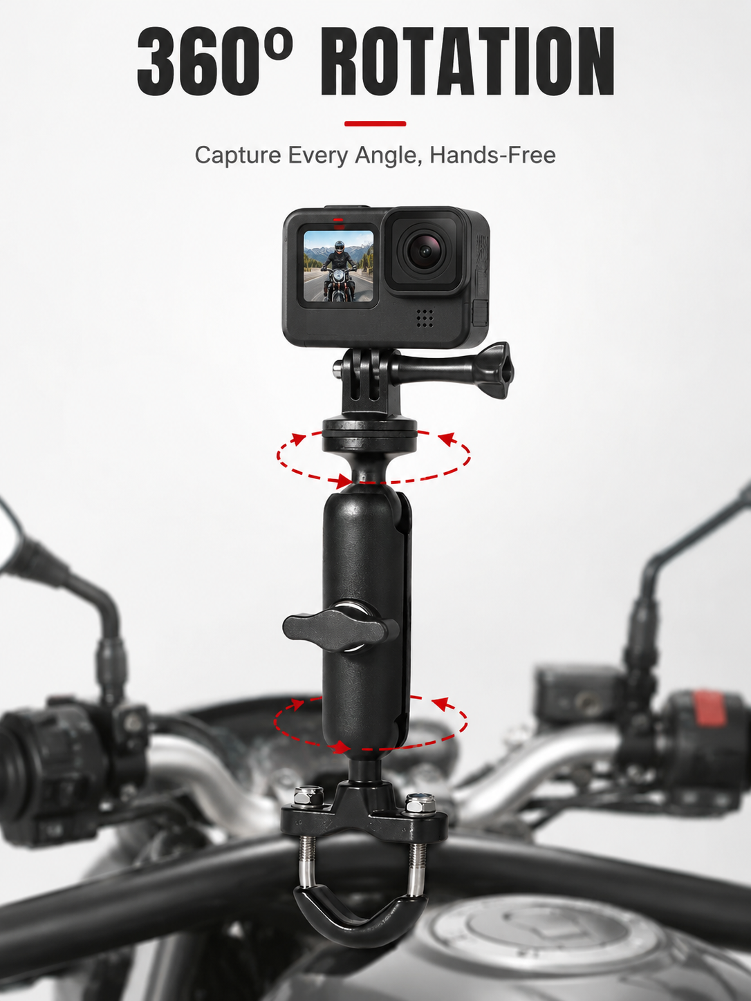 Bike Camera Mount for Insta360/Gopro, Universal Motorcycle & Bicycle Shooting Accessory