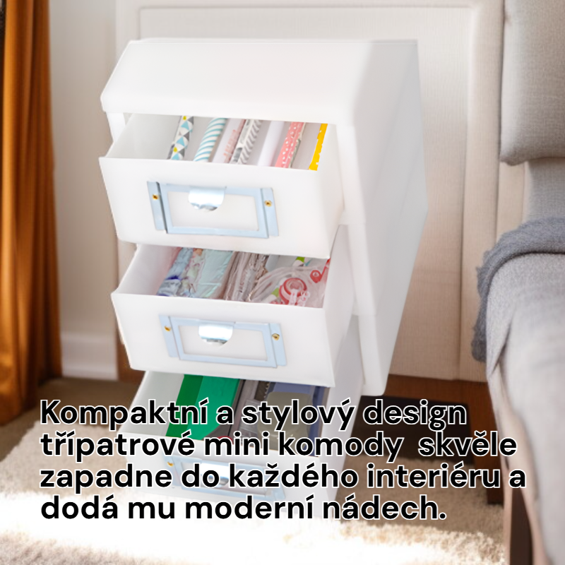 Mini zásuvková skříňka se třemi patry DecoZin Deco