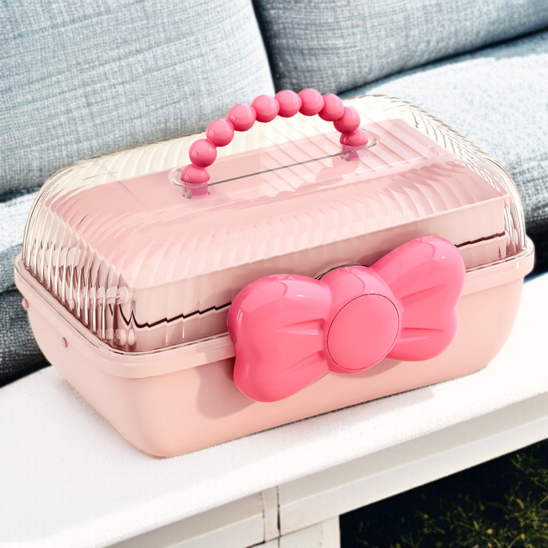 ヘアアクセサリー収納ボックスかわいい大容量子供ヘアピンヘアピン収納ボックスジュエリー化粧品収納ボックスデスクトップ防塵ジュエリー収納ボックス