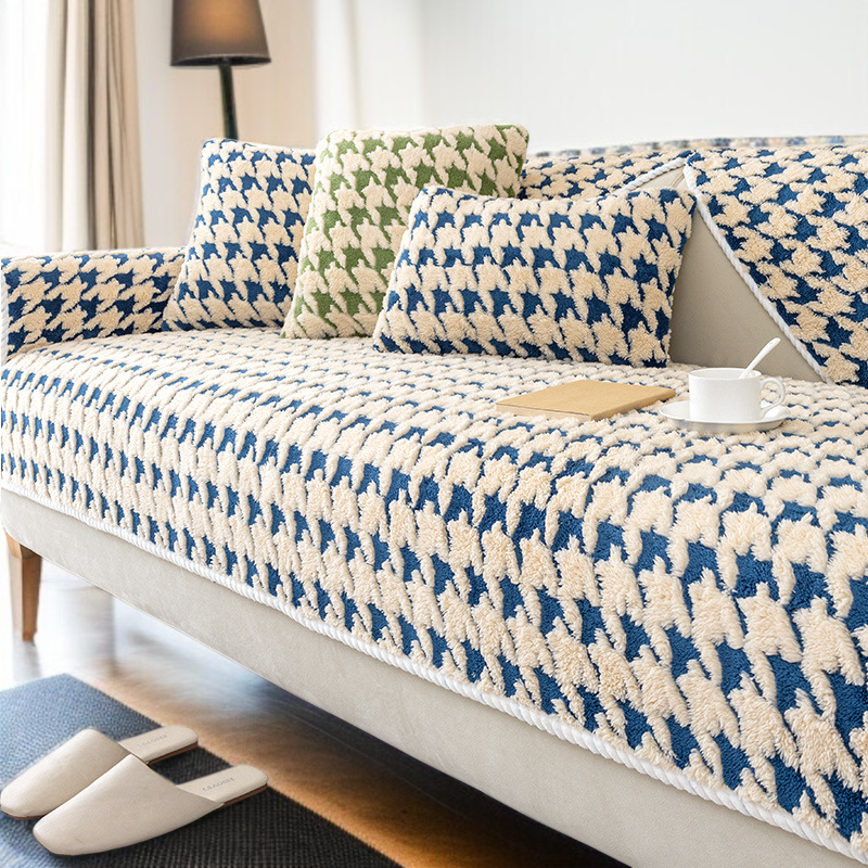 소파 패드 미끄럼 방지 램스울 도톰 보풀 겨울 치조 체크 소파 커버 커버 커버 패드