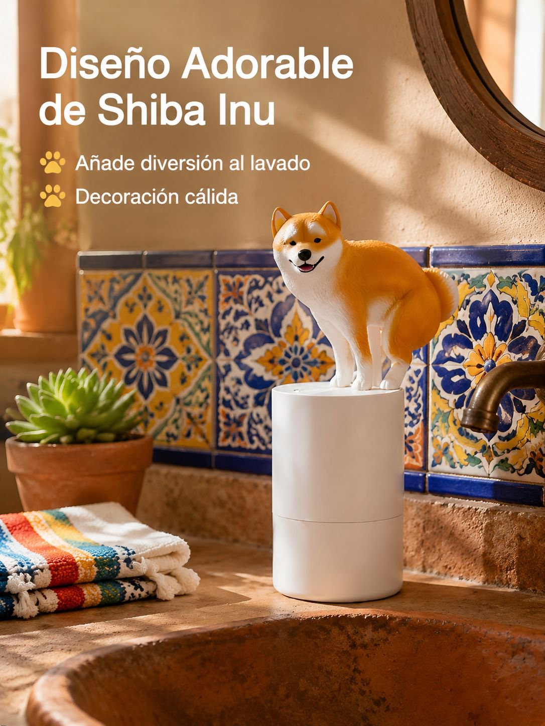 Dispensador automático de espuma con sensor de Shiba Inu