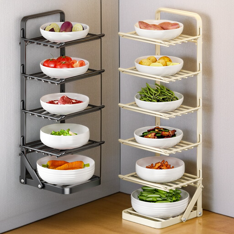 رف تخزين وتحضير الطعام قابل للطي ومعلق على الحائط للاستخدام المنزلي