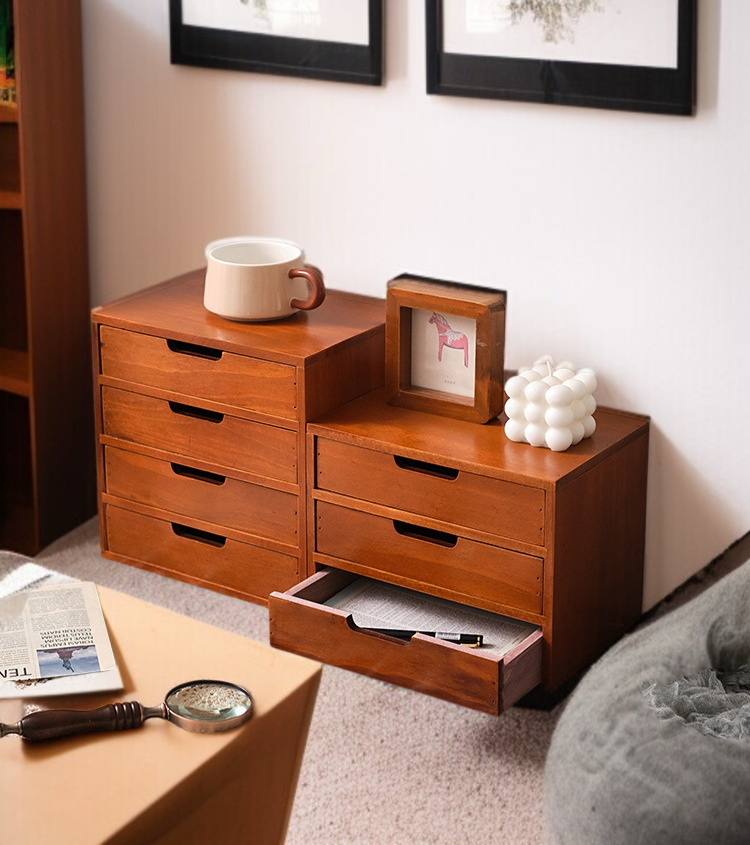 책상 위 공간 활용 우드 사물함