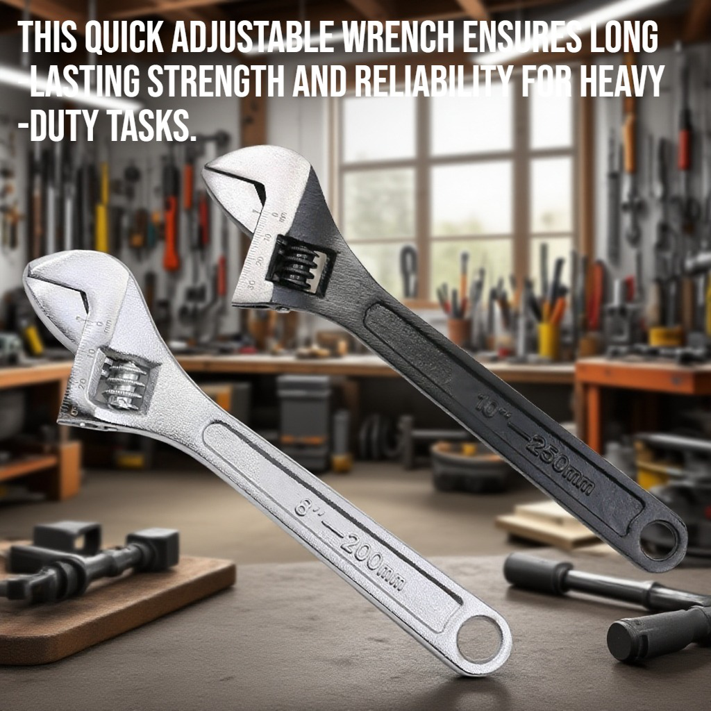 Full steel large opening quick adjustable wrench