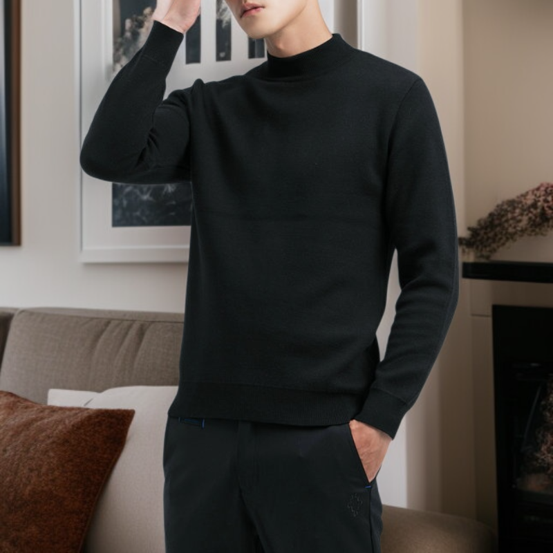 크루넥 단색 스웨터