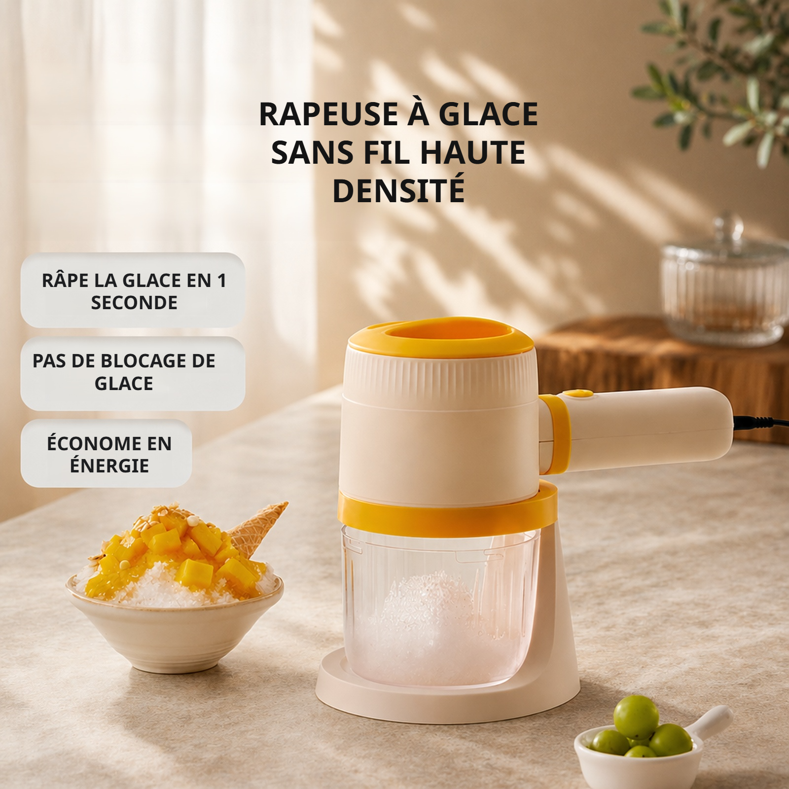 Machine à glace pilée électrique pour usage domestique