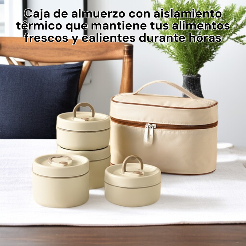  Caja de almuerzo aislada de estilo japonés para oficina, con tapa y tazón de sopa portátil