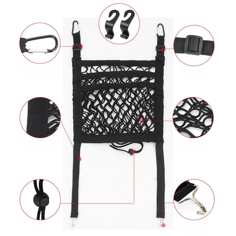 車用シートメッシュポケット収納バッグ