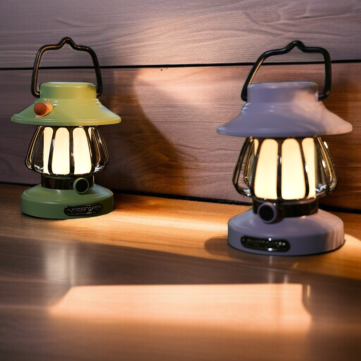 クリエイティブレトロキャンプランプ 3 ポジション USB 充電式 LED ナイトライト屋外ポータブルキャンプランプフック付きかわいい