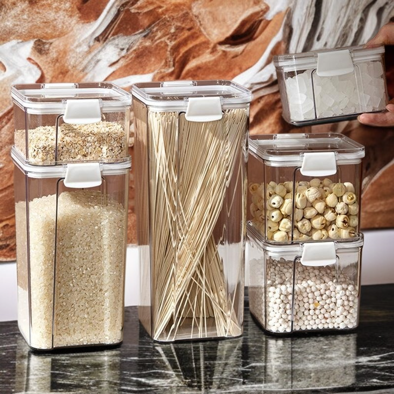 사각형 투명 식품 신선도 유지 수납 탱크