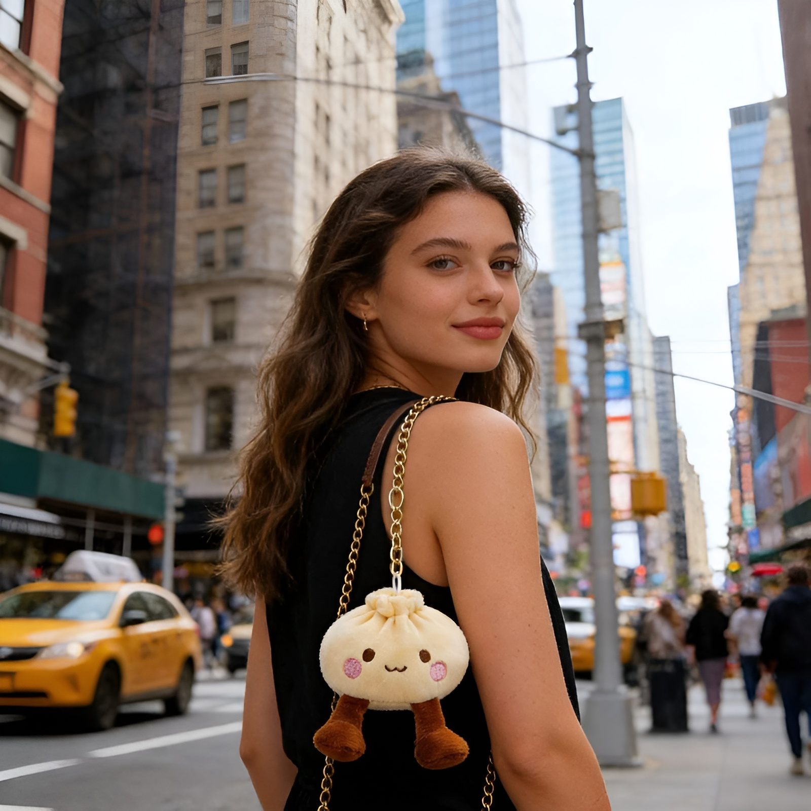 Cartoon Bun Plush Keychain Toy