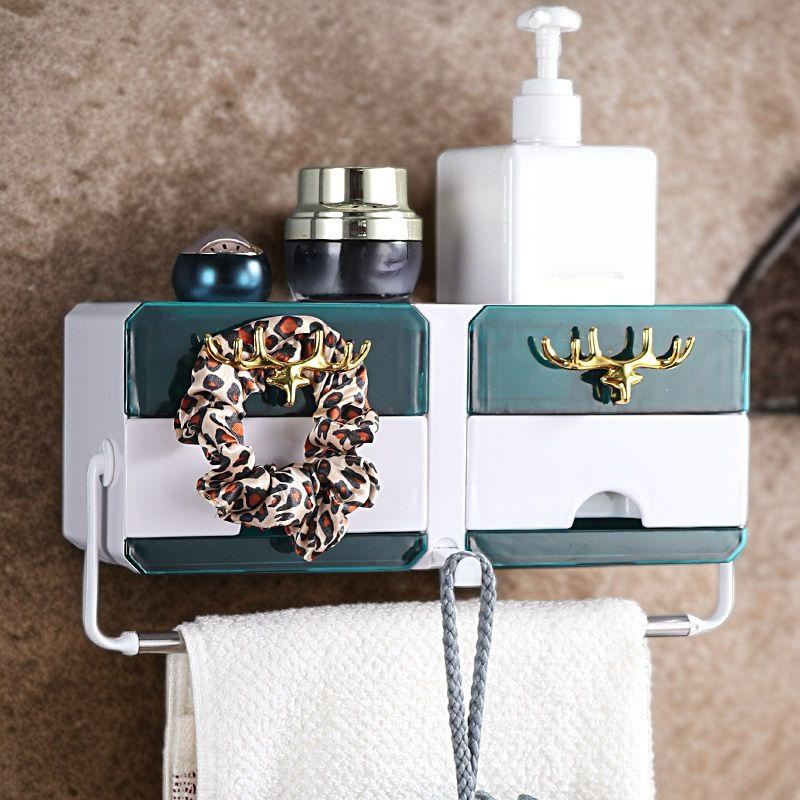 壁掛け引き出し付き石鹸収納ケース シンプルバスルーム整理用品