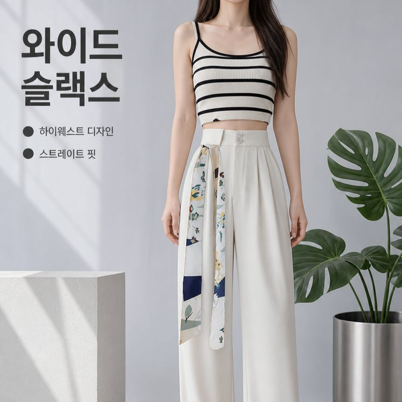 신상 하이웨이스트 와이드 정장 팬츠