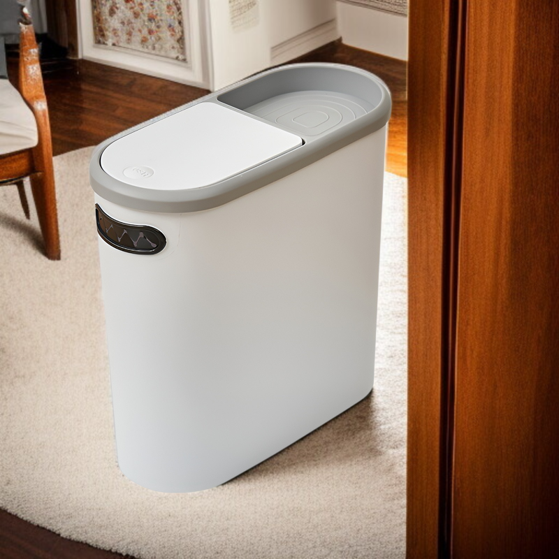 クリエイティブゴミ箱 家庭用トイレゴミ箱 リビングルーム キッチンゴミ箱 バスルーム 隙間ゴミ箱 蓋付き プッシュ式ゴミ箱