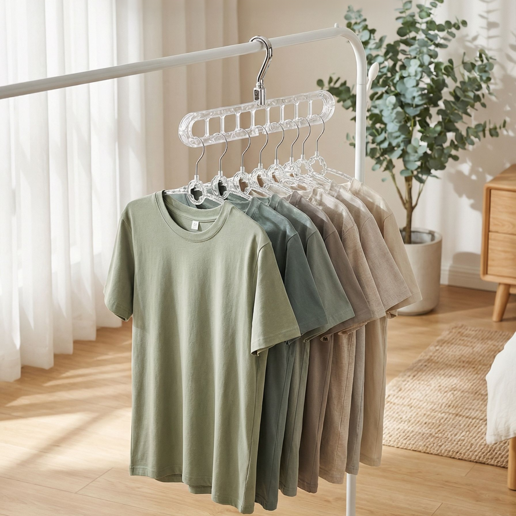 Kleiderbügel für Zuhause mit neun Löchern, faltbar und drehbar