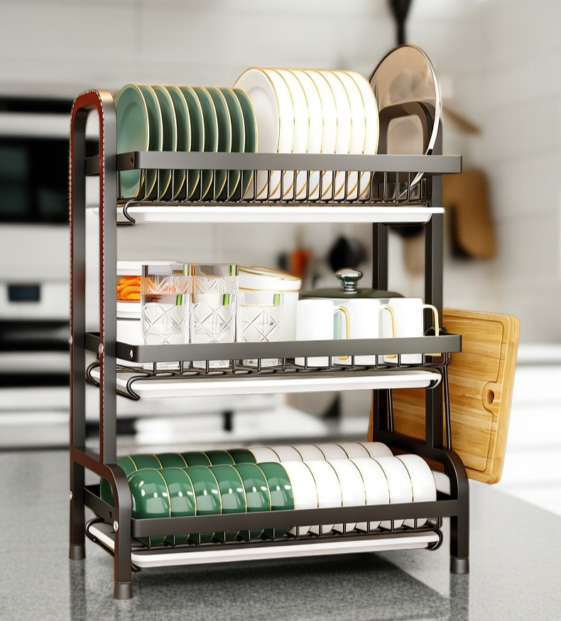 ชั้นวางจานชามช่วยจัดระเบียบครัว