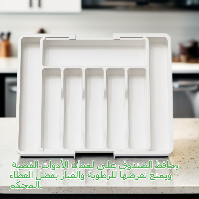 صندوق تخزين الأدوات الفضية