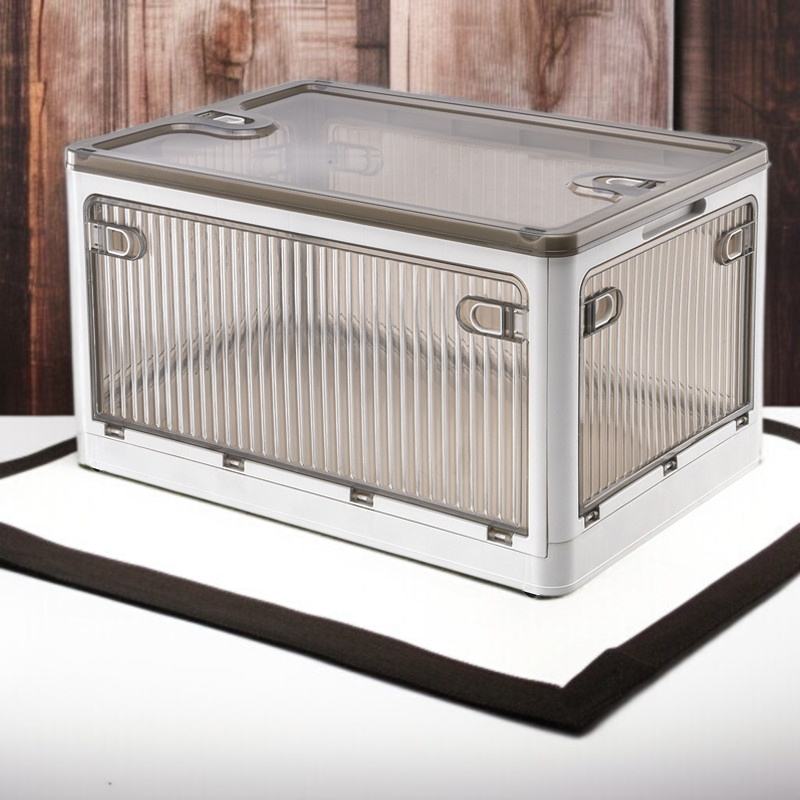 투명 접이식 수납함 차량용 아웃도어 의류 정리함 캠핑 수납  플라스틱 수납 장난감 정리함