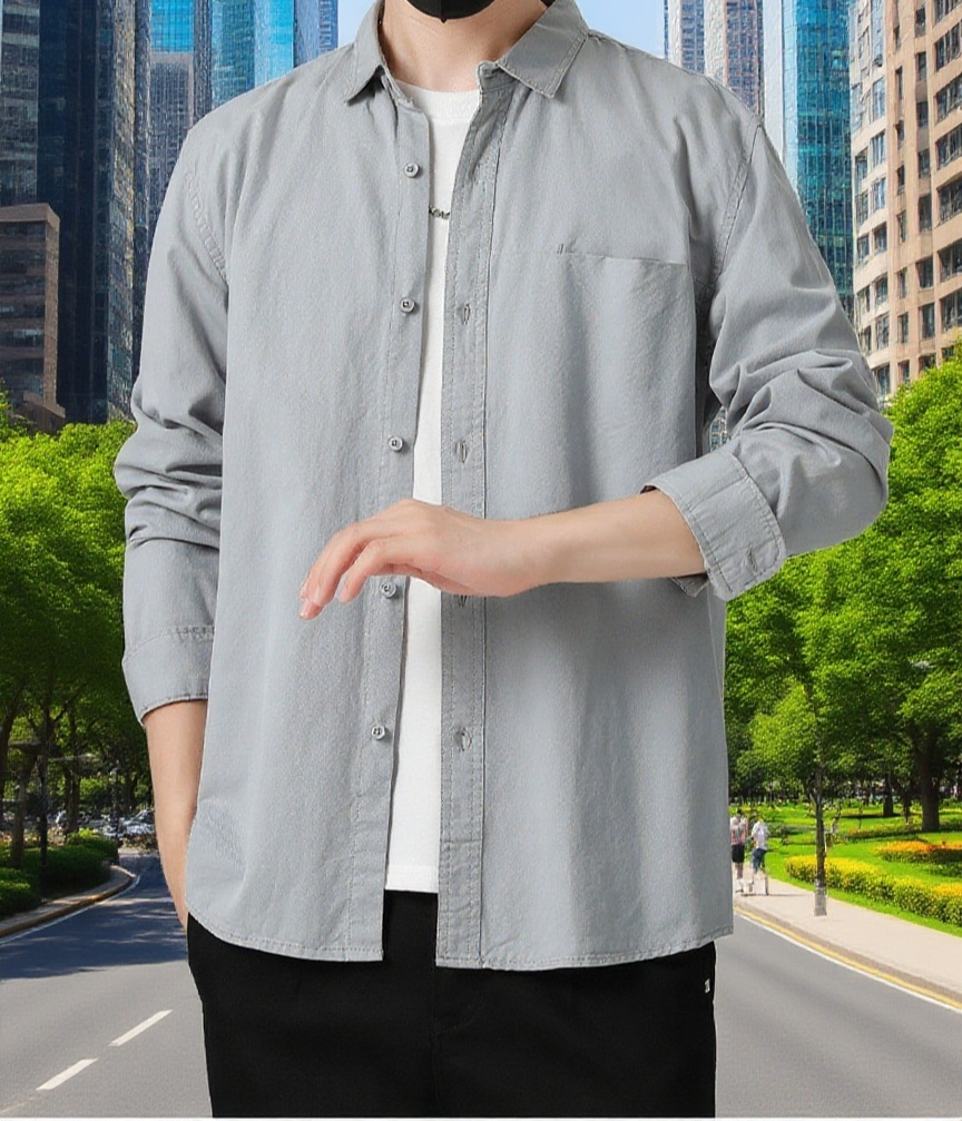 남성 순면 외투 뒷모습