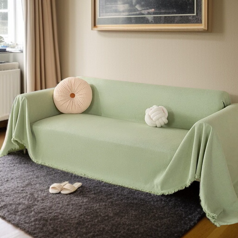 ソファークッション毛布 ソリッドカラーフルカバークッションソファカバー 防水防汚テディフリース毛布