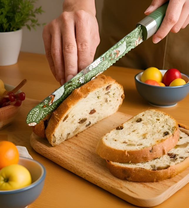 Sharp serrated blade for cakes and bread