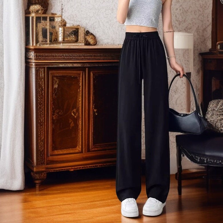 コットンリネン混紡パンツの生地拡大写真