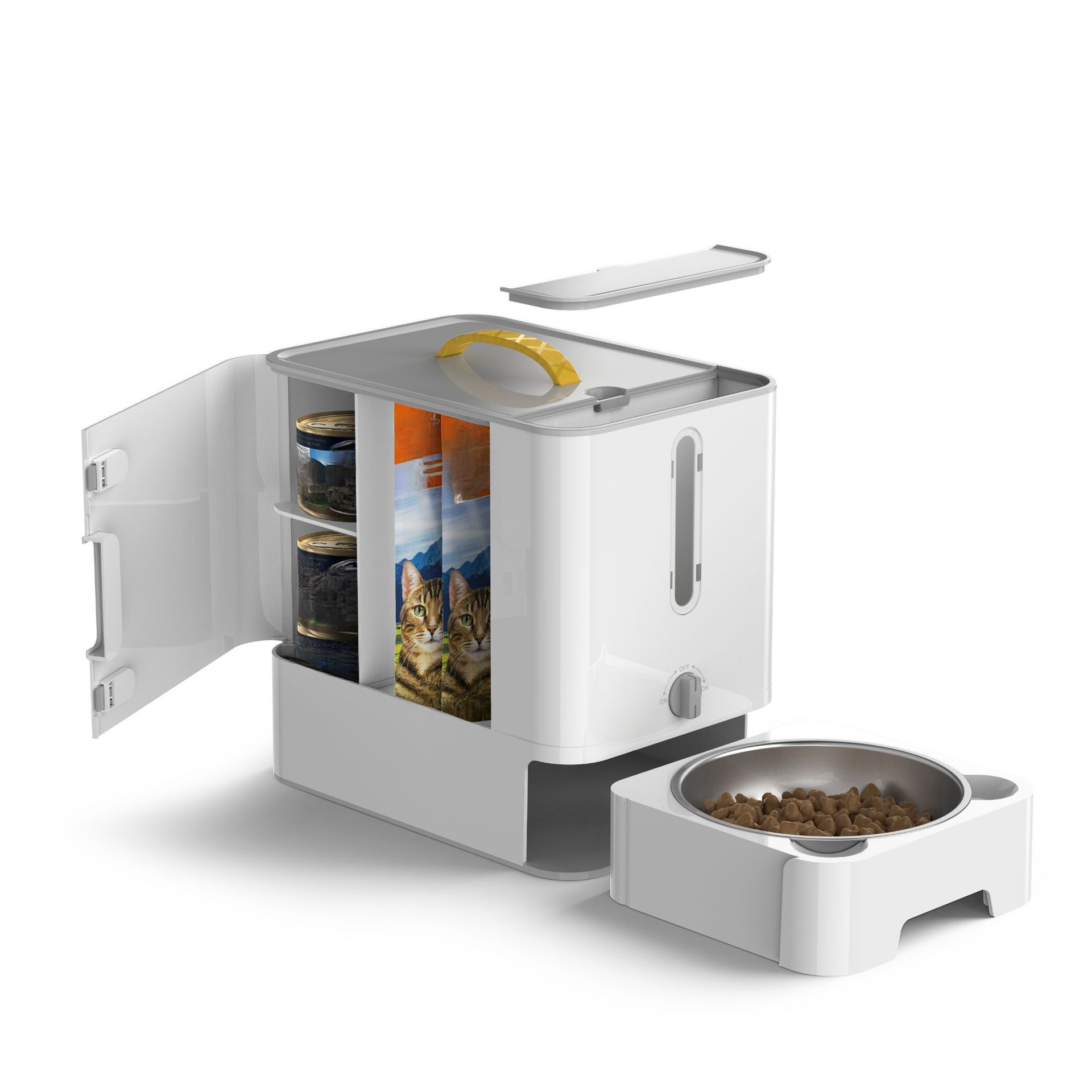 Portable pet food container bucket for daily feeding