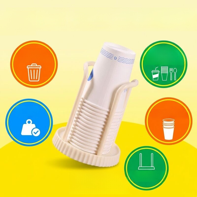 ที่วางแก้วกระดาษแบบใช้แล้วทิ้งเดสก์ท็อปในครัวเรือน ชั้นวางแก้วน้ำแบบใช้แล้วทิ้งอเนกประสงค์