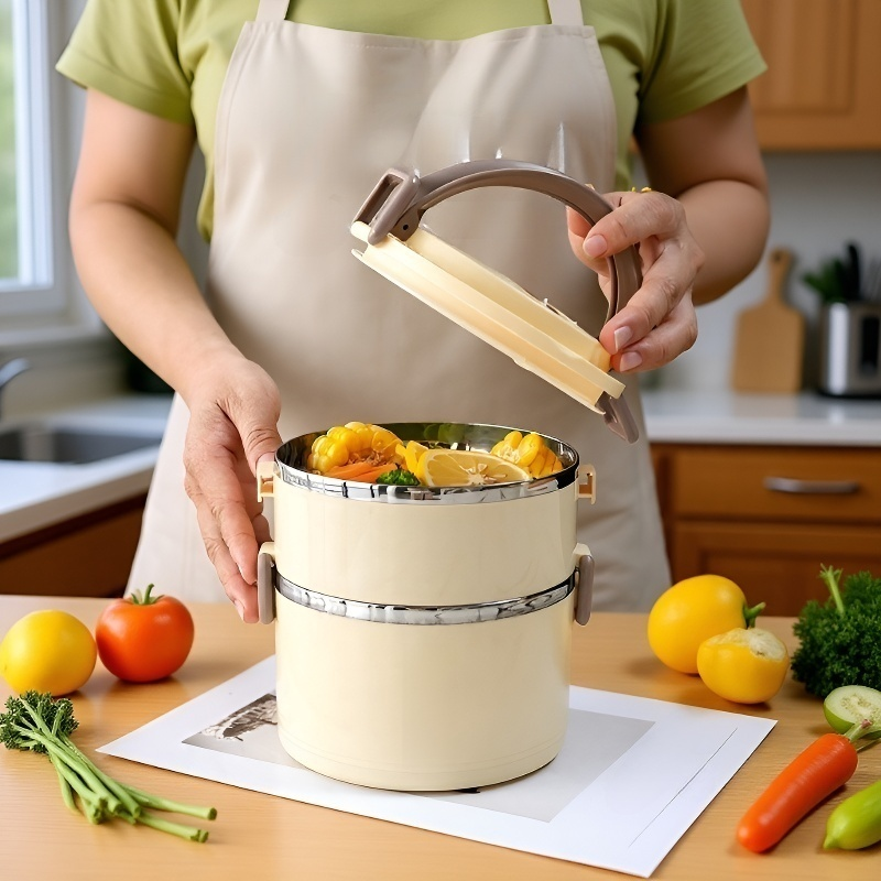 ステンレス製多層ランチボックス