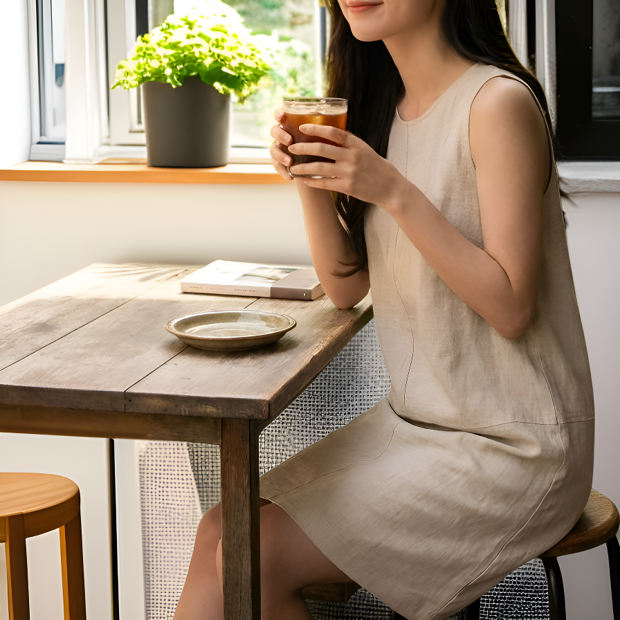 フレンチエレガントプチベストドレス、夏のショートコットン新作