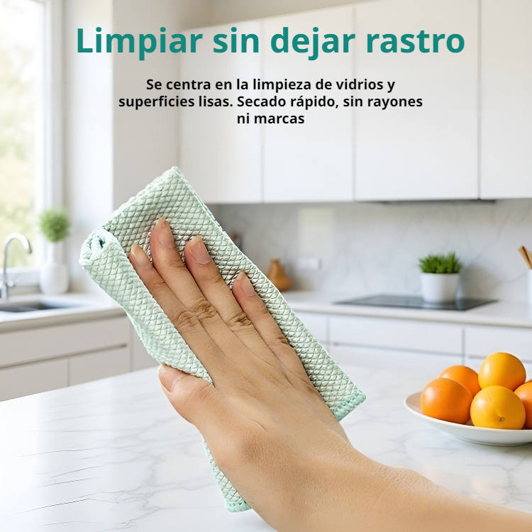 Paño de limpieza absorbente con diseño de escamas de pescado