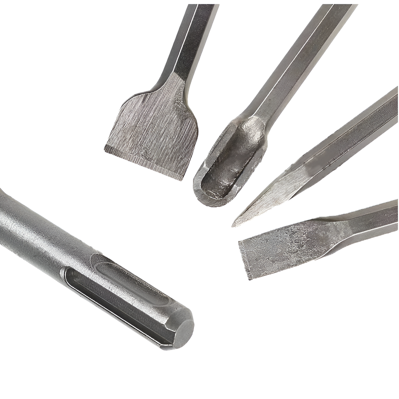 U型工具付き二溝ハンマードリルチゼルセット