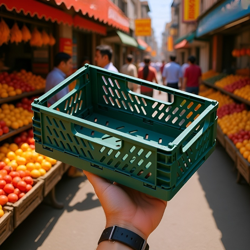 Caja de almacenamiento plegable de plástico