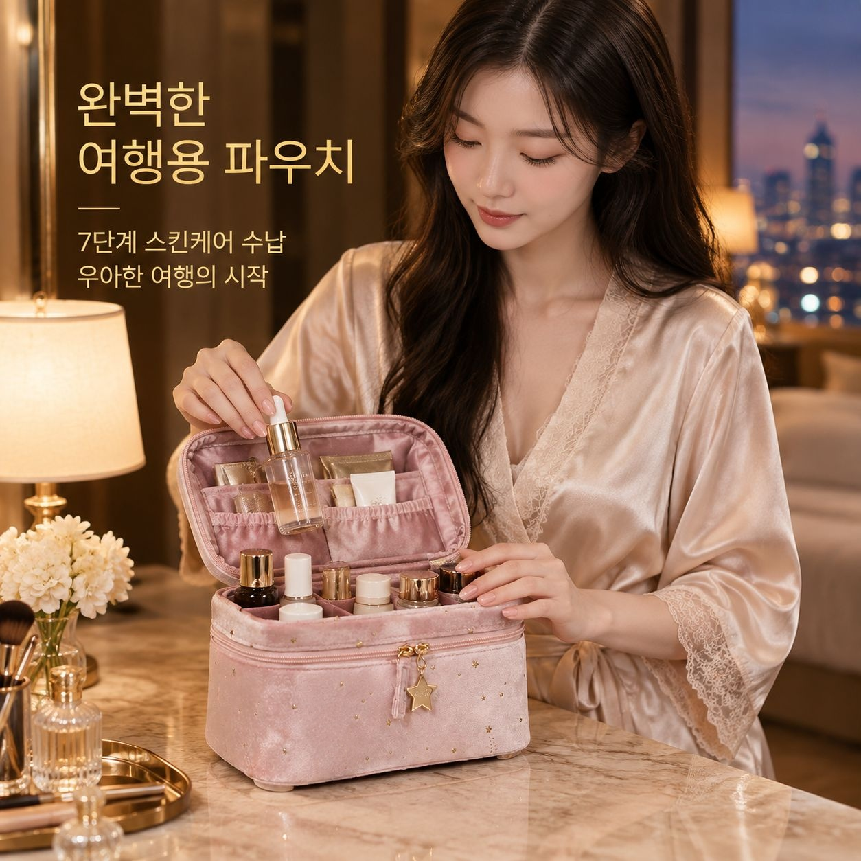 출장용 스킨케어 및 세면도구 보관 가방