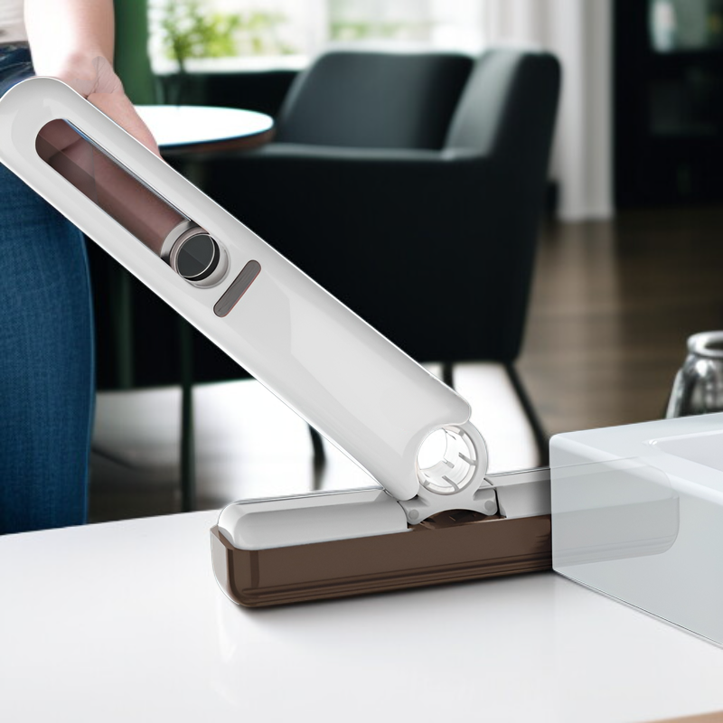 ミニモップ 携帯 小型 ミニモップ ハンディモップ クイックルハンディ 雑巾モップ ポータブルミニモップ セルフスクイーズミニモップ 小さなスペース用 ウェット&ドライ デスクトップクリーニングミニモ