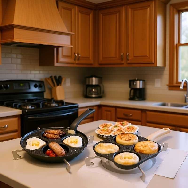 새로운 하트 모양 4구 계란 프라이팬