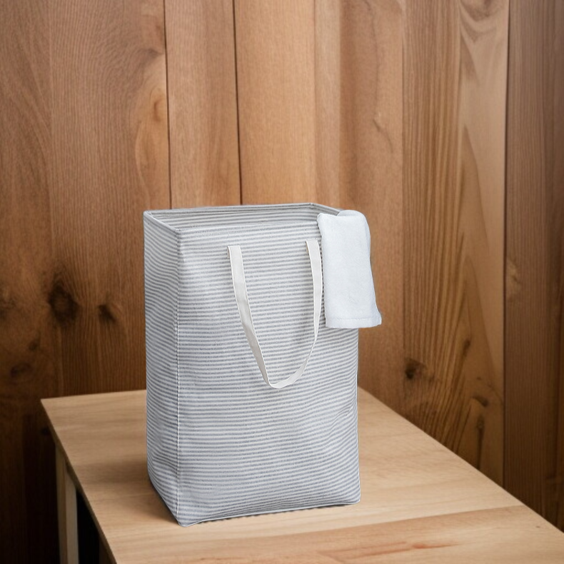 스트라이프 라지 세탁 바구니 접이식 수납 가방 옷 수납 바구니 더러운 옷 바구니 패브릭 세탁 바구니