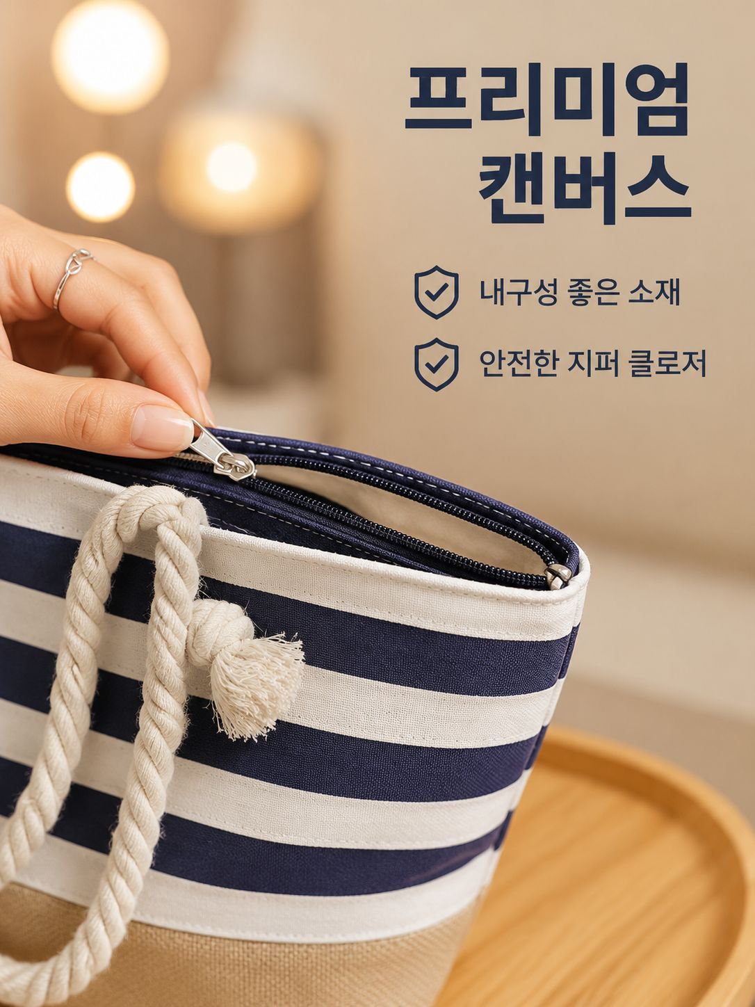 스타일리쉬 스트라이프 캔버스백 2025 토트 대용량 토트백 캐쥬얼 숄더 하이페이스 지퍼